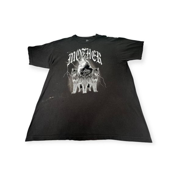 Her‎ Little Wolves Graphic Print T-Shirt Wolf Pack Lightning XL - Picture 1 of 6